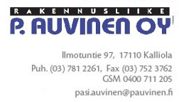 Rakennusliike P. Auvinen Oy logo